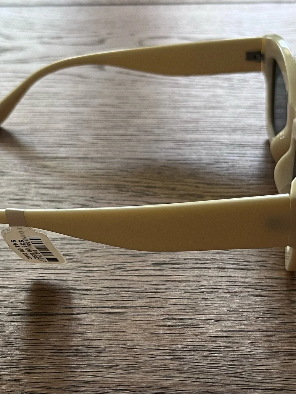 Anthropologie Cream Rectangular Cat-Eye Sunglasses